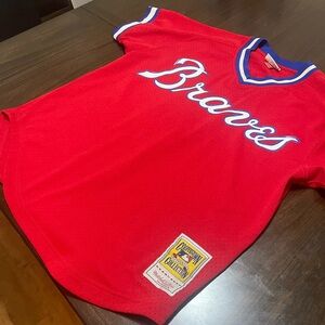 Mitchell & Ness Red Braves Jersey